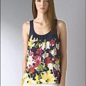 Theory Mahiro Silk Floral Print Sleeveless Blouse